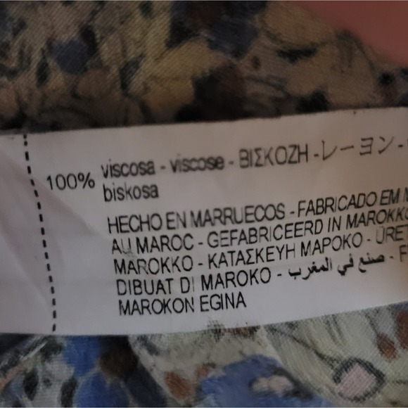 Zara Blue & Yellow Mini Daisy Button Front Slit Maxi Skirt - Picture 10 of 12